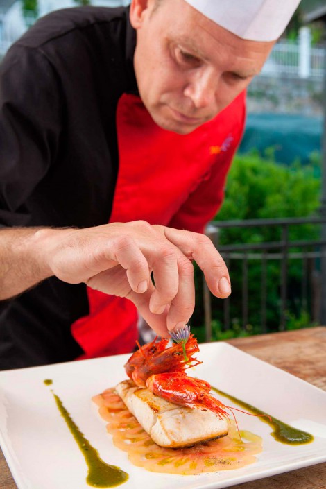 Le decorazioni di un vero piatto gourmet